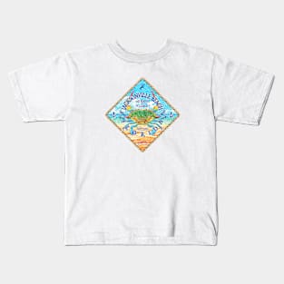 Jacksonville Beach, Florida, Blue Crab on Beach Kids T-Shirt